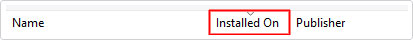 click on Installed on column in appwiz 
