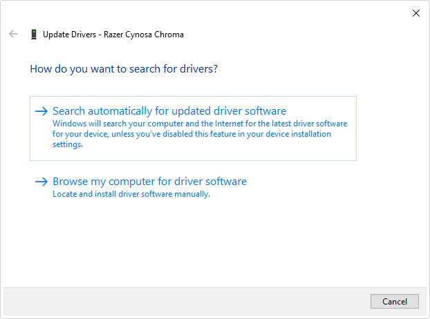 choose method to update drivers