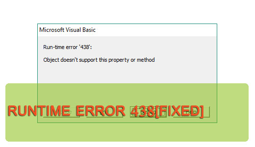 How To Fix Runtime Error 438