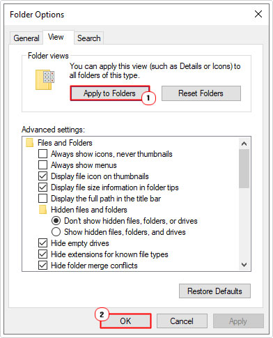 apply folder view settings to all folders