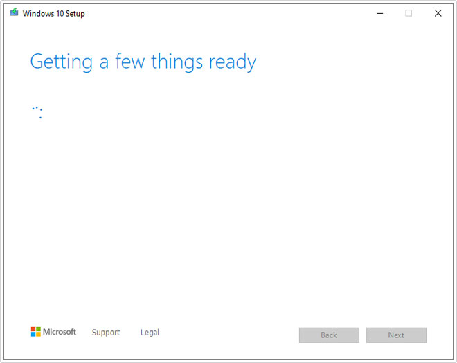 setup is getting ready screen