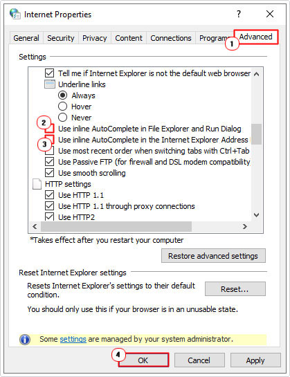 Disable the Use inline option in internet options