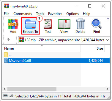 extract msvbvm60.dll