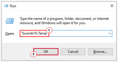 open %windir%\Temp folder using run