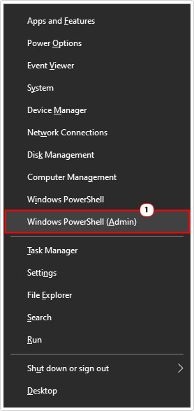 open powershell from start button