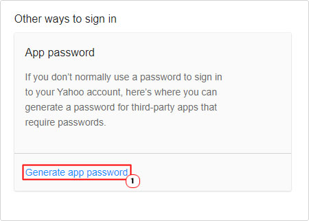 from access and security click on Generate App Password
