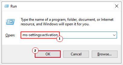 open windows activation using run box