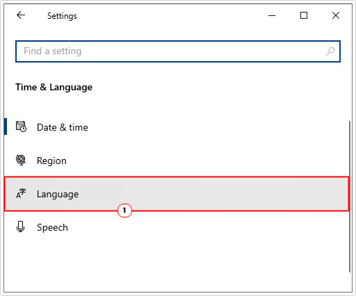 click on languages in Time & Language