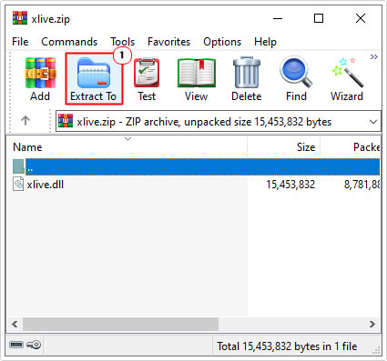extract xlive.dll file