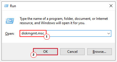open disk management using run box