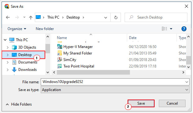 select location then save file