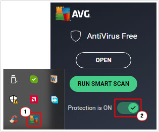 disable antivirus program
