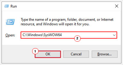 open syswow64 folder using run box
