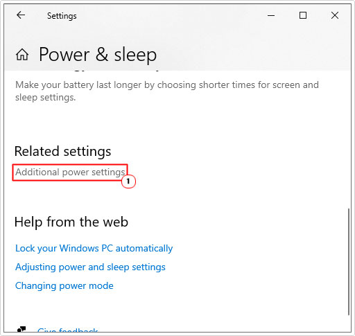 click on additional power settings in power & sleep