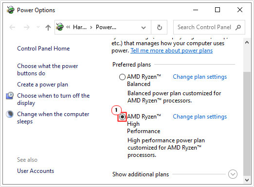 select High Performance from power options
