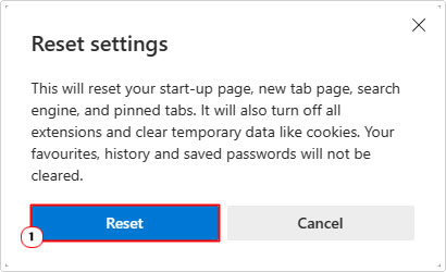 click on Reset button in reset settings applet