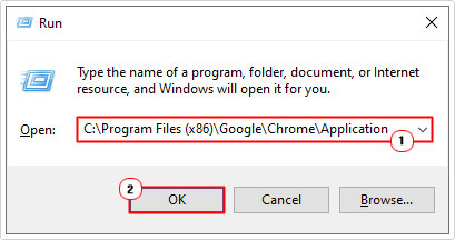 go to Chrome\Application folder