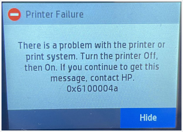 Error 0x6100004a message