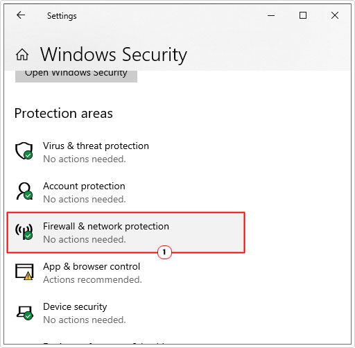 click on Firewall & network protection from windows security