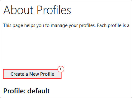 click on Create a New Profile in about profiles