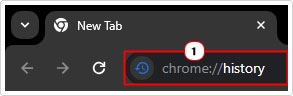 go to chrome://history using address bar