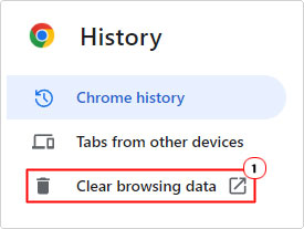 click on Clear browsing data in browsing history