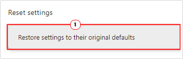 select restore settings to their original defaults