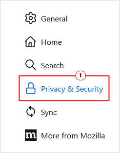 click on Privacy & Security in settings menu