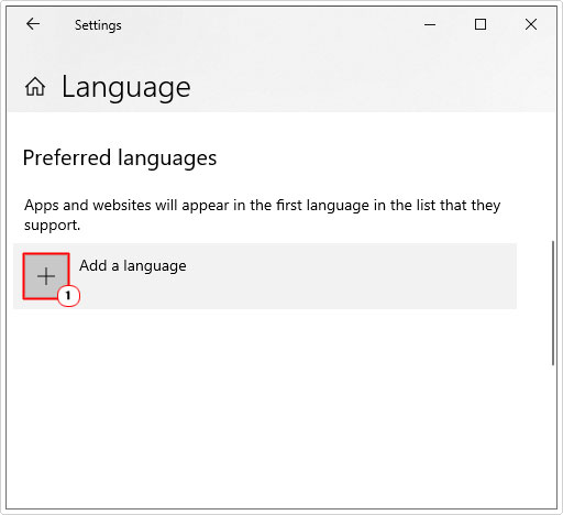 click on Add a language in language