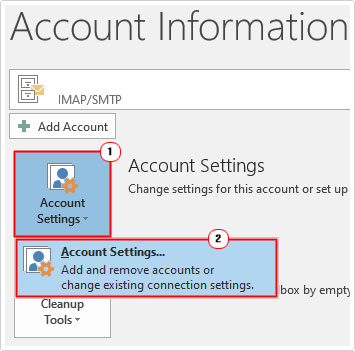 click on Account Settings... in account information