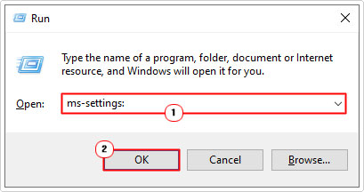 open settings using run box