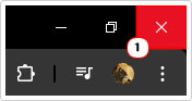 click on X to close google chrome