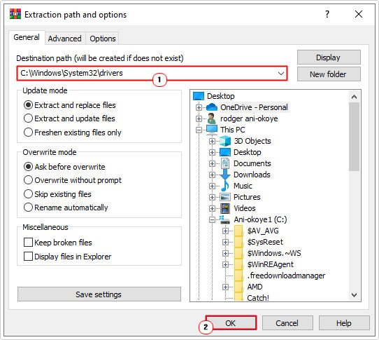 extract atikmdag.sys to C:\Windows\System32\drivers
