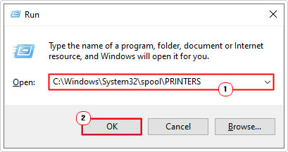 go to C:\Windows\System32\spool\PRINTERS using run box