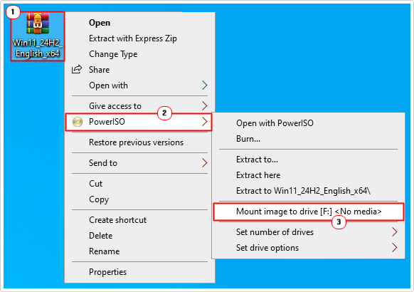 mount windows iso to virtual drive
