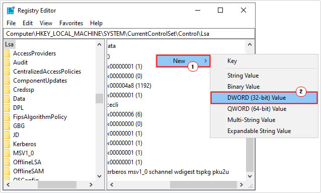 create new dword and name it RunAsPPL