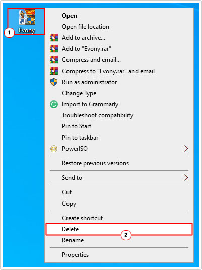 delete shortcut on desktop