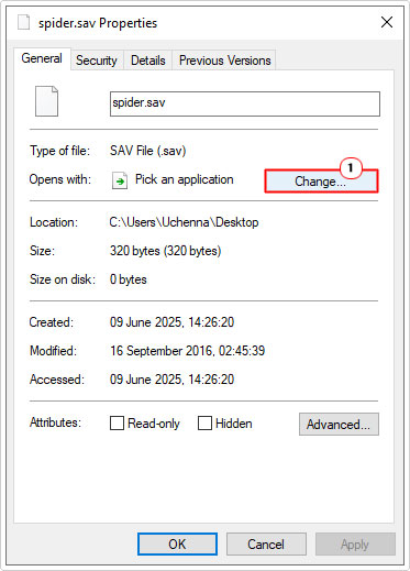 click on change next to open with
