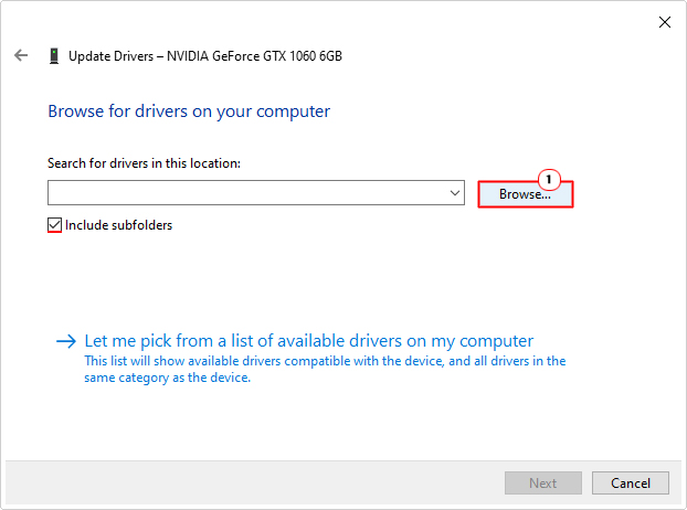 on the Browse for drivers on your computer screen, click on browse