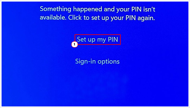 click on Set up my PIN in Login screen