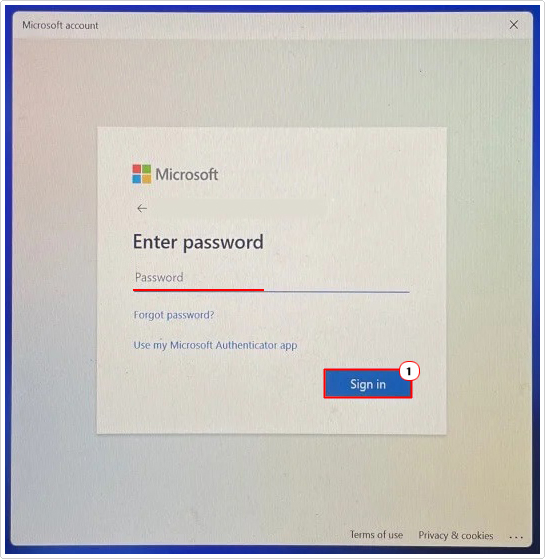 enter username and password and click on sign in