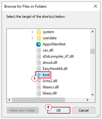 locate .exe and click on OK