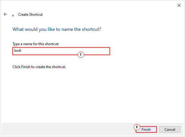 enter name then click on finish
