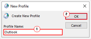 type profile name then click on OK