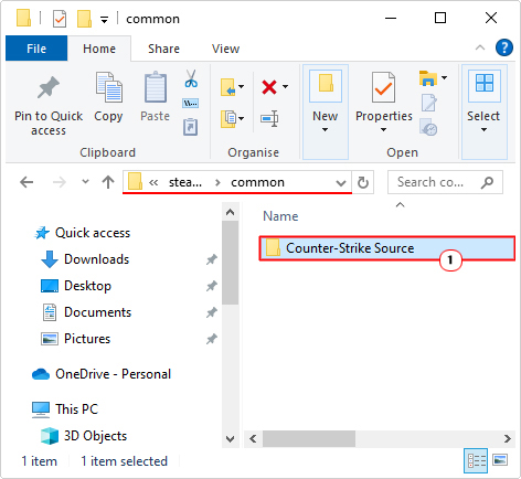 double-click on game folder in steamapps\common folder