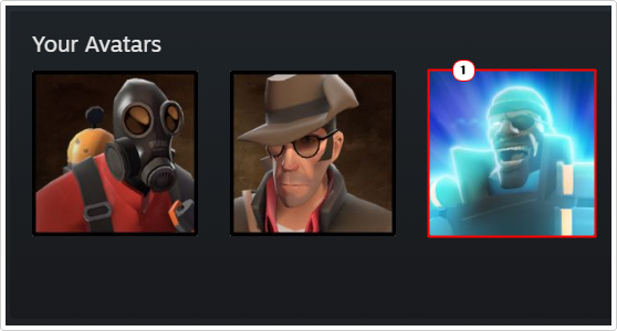 click on a new avatar under your avatars