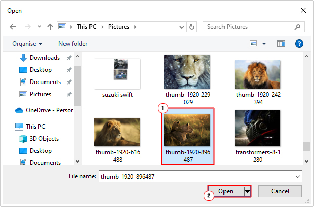 select avatar image and click on Open