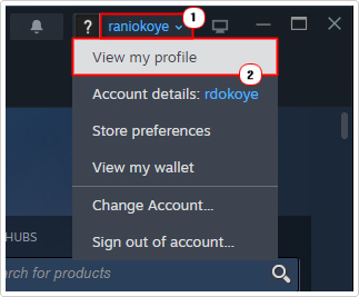 click on View my profile under username 