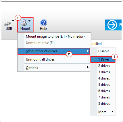 mount 1 drive in poweriso