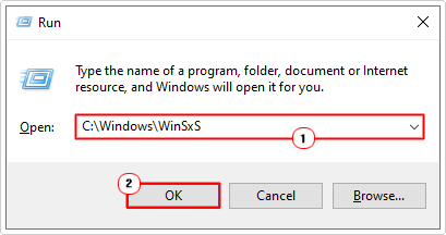 open WinSxS folder using run box